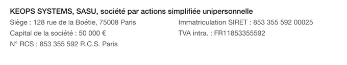 Informations éditeur du site